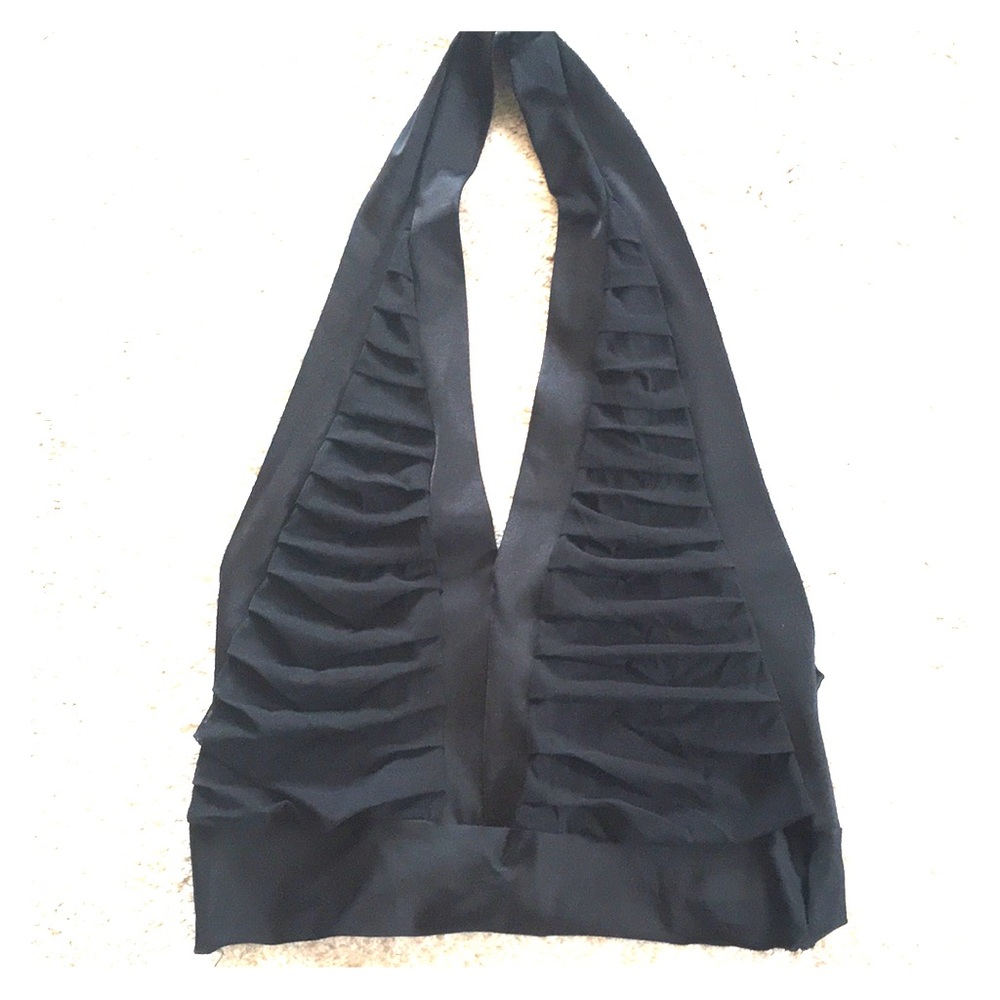 Y2K Unaluna Small Ruched Black Halter Clubwear Top